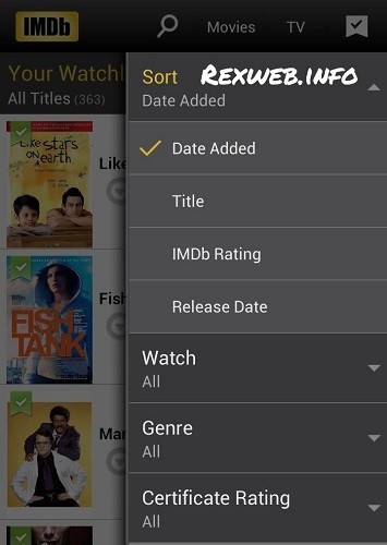 برنامه ای ام دی بی ، اپلیکیشن رسمی سایت ( imdb )