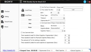 صفحه تنظیمات چکر PSN Checker By Sir Hirad v3